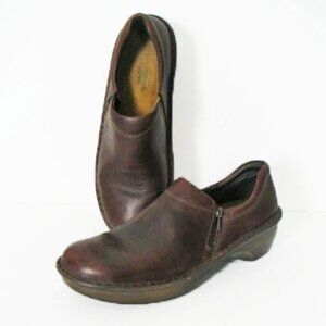 Naot Size:41 European 9-10 US Deep Brown Leather Side Zipper Loafer Comfort Shoe